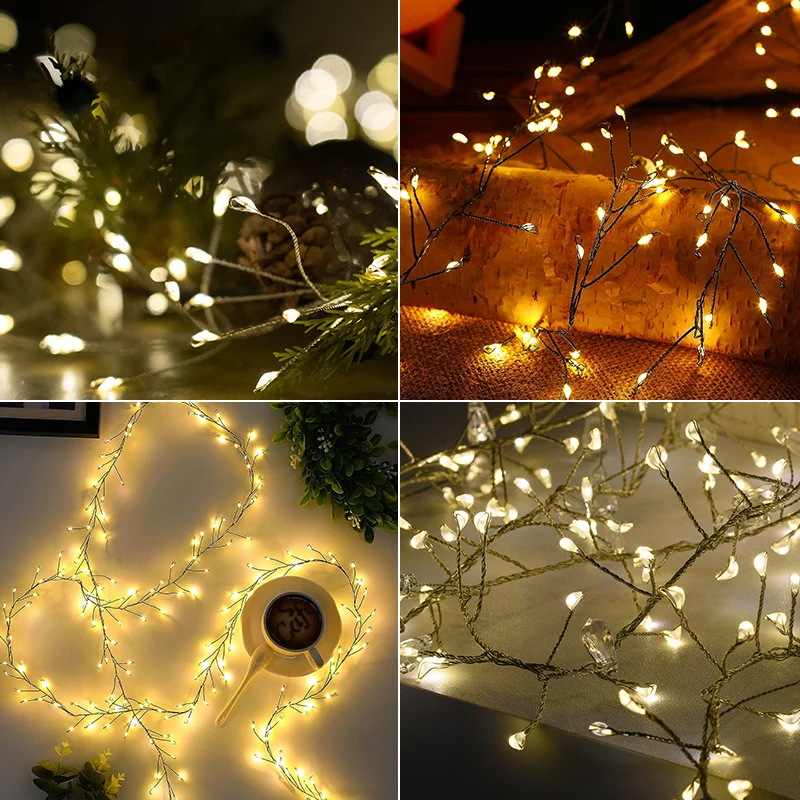 الأسلاك الخضراء مقاوم للماء 36 متر LED العنقودية سلسلة الجنية أضواء في الهواء الطلق حديقة فناء ساحة مهرجان الحدث حفل زفاف غرفة الديكور