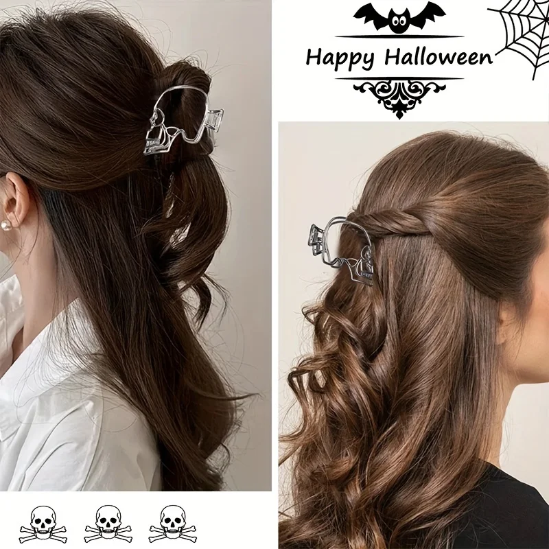 مشبك شعر جمجمة إبداعي فريد من نوعه، دبوس شعر عالي الجودة متعدد الاستخدامات، مشبك سمك القرش القذالي على طراز الشارع الشرير