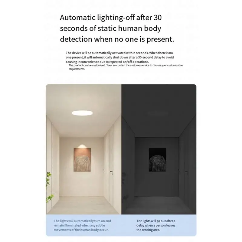 AC57-Smart Human Presence Radar Detection Sensor Photometric 2 In 1 Function Ceiling PIR Hub