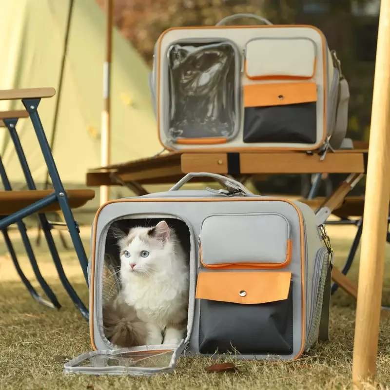 Imagem -03 - Grande Capacidade Pet Outing Mochila Único Ombro Cat Dog Messenger Canvas Bolsa Outdoor Travel Lightpeso Pet Transport Bag de