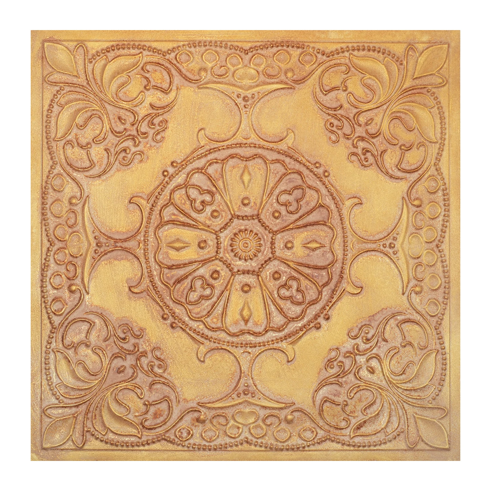 Embellished Ceiling Tiles Decorative Ceiling Panels Suspended Wall Panels 10pcs PL71 Vintage brown gold PAINTSDECOR