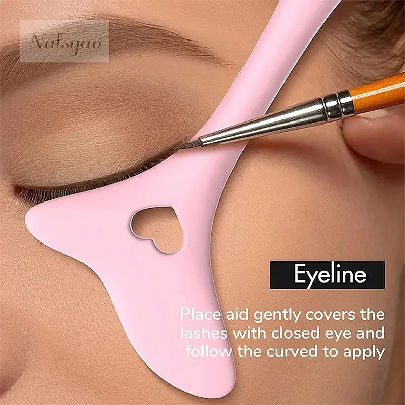 Reusable Silicone Eyeliner Stencil Wing Tips Makeup Multi-functional Eyeliner Aid Drawing Lipstick Wearing Aid Wholesale