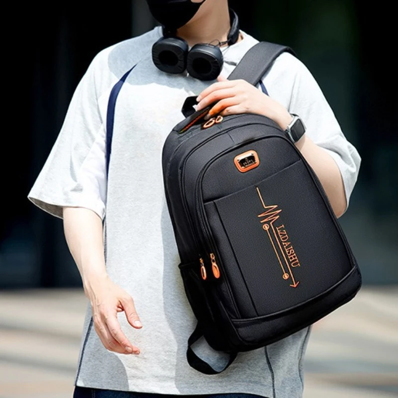 

Urban Simple Breathable Letter Pattern Wear Resistance Casual Backpack Business Travel Backpack