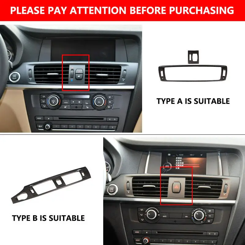 For BMW X3 F25 2011 2012 2013 2014 2015-2017 LHD Car Inner Center Console Air Condition Outlet Vent Frame Cover Trim Accessories