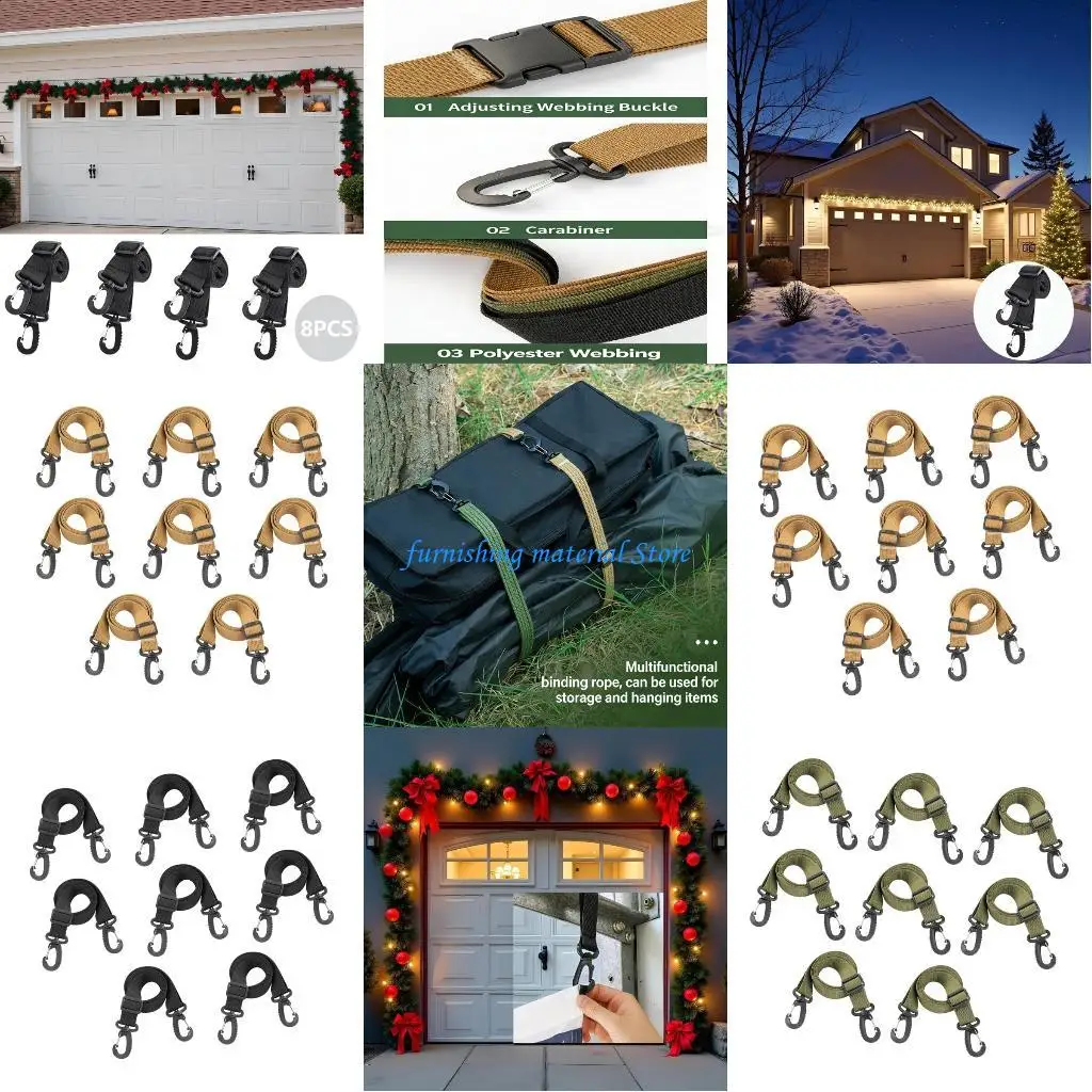 

Y5GD 8pack Durability Banners Clip Christmas Garage Door Seasonal Banners Clip