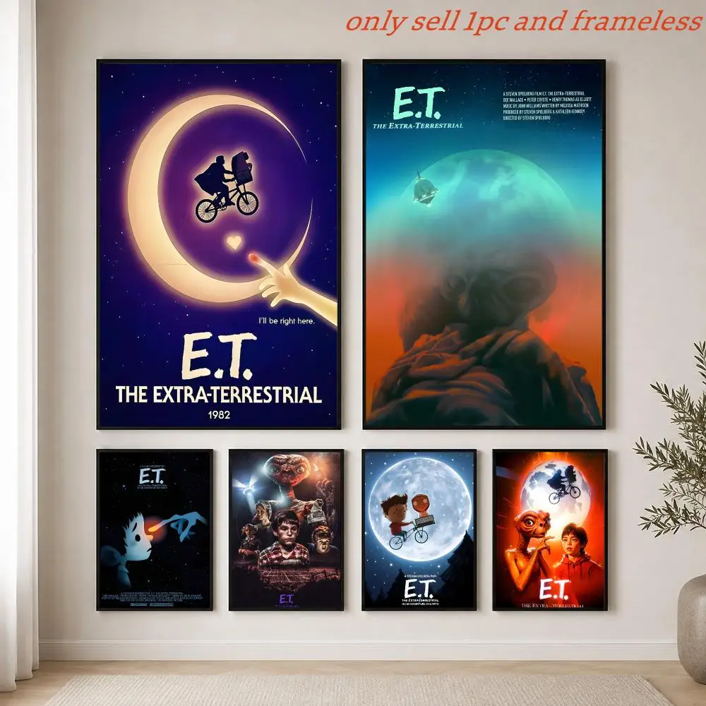 Movies E-E.T. the Extra-Terrestrial Poster HD Hot Theme Singer/OST/Movie/Anime-Waterproof Self-Stick Home Decor