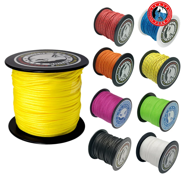Corda Refletiva para Acampamento Quiet Adventure, Corda Auxiliar Dyneema 2mm, Corda Forte para Secagem de Roupas ao Ar Livre ...