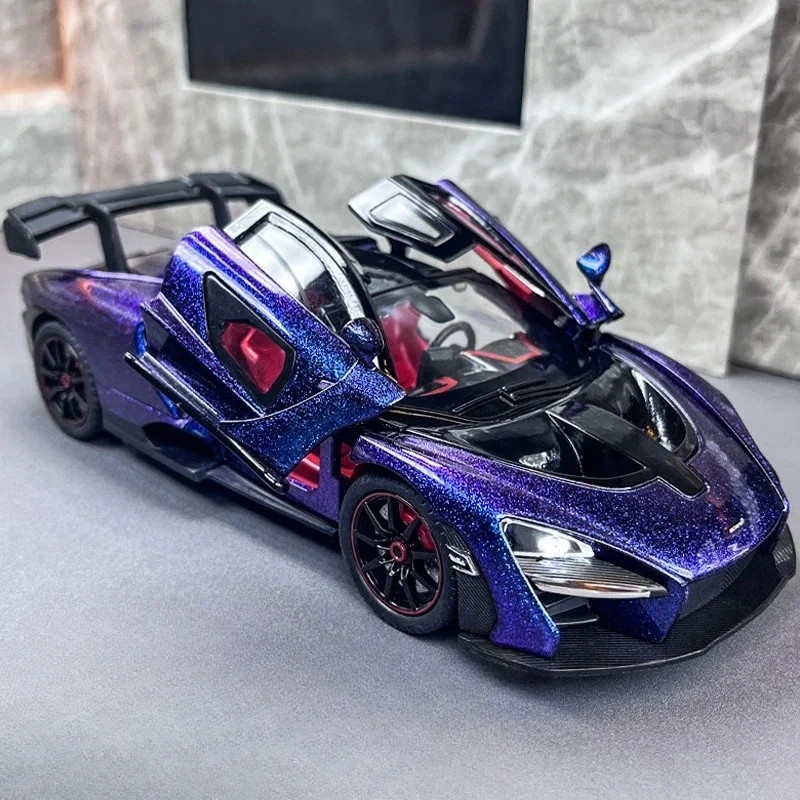 シミュレーション-1-24-スケール合金セナスーパーカーモデルサウンドライト付き子供男の子ダイキャストおもちゃ車両ギフトコレクションミニチュア