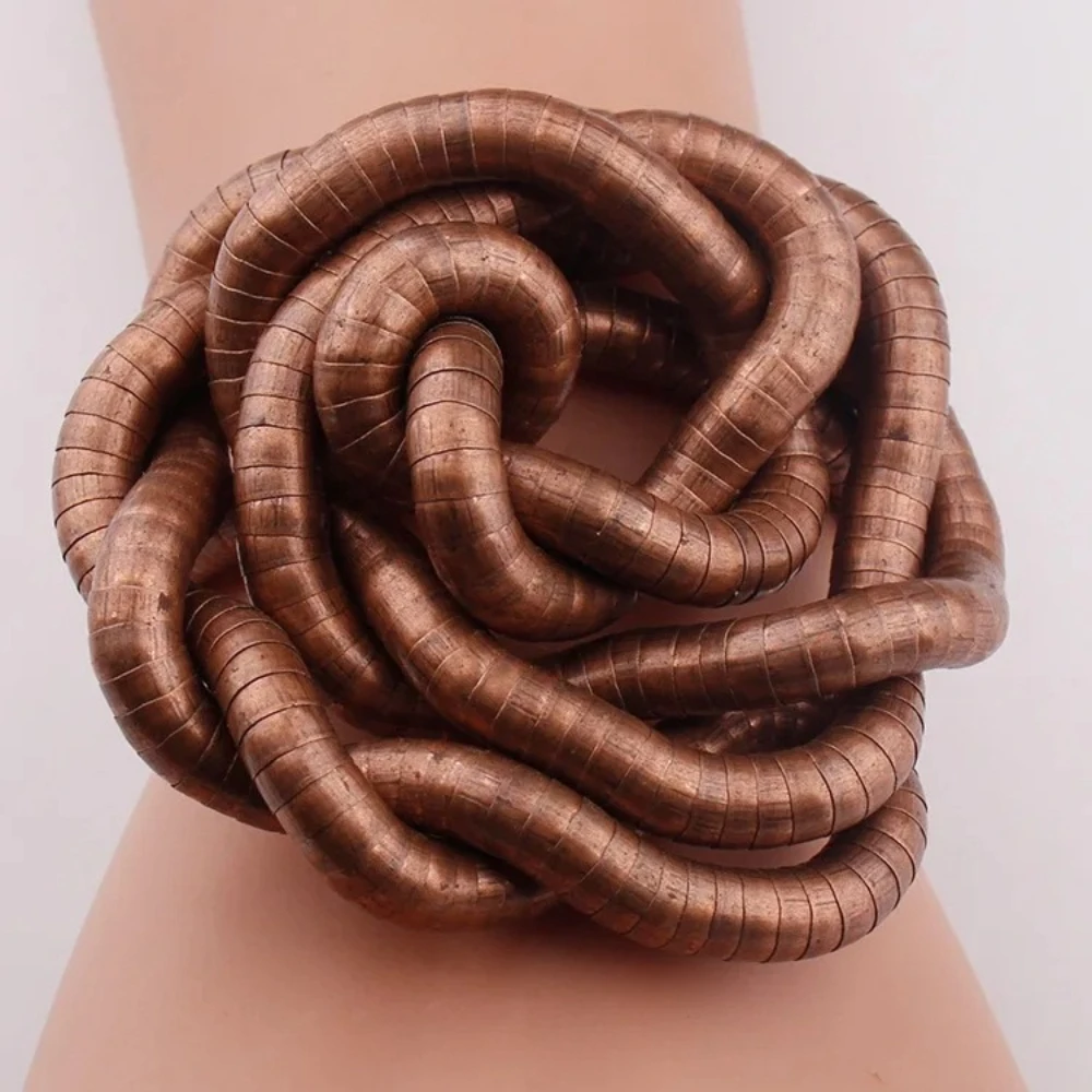 90 سنتيمتر ملفوفة اعوج القلائد سبيكة مقطوعة الرأس الذيل الرجال النساء شخصية الأزياء قلادة المجوهرات #5