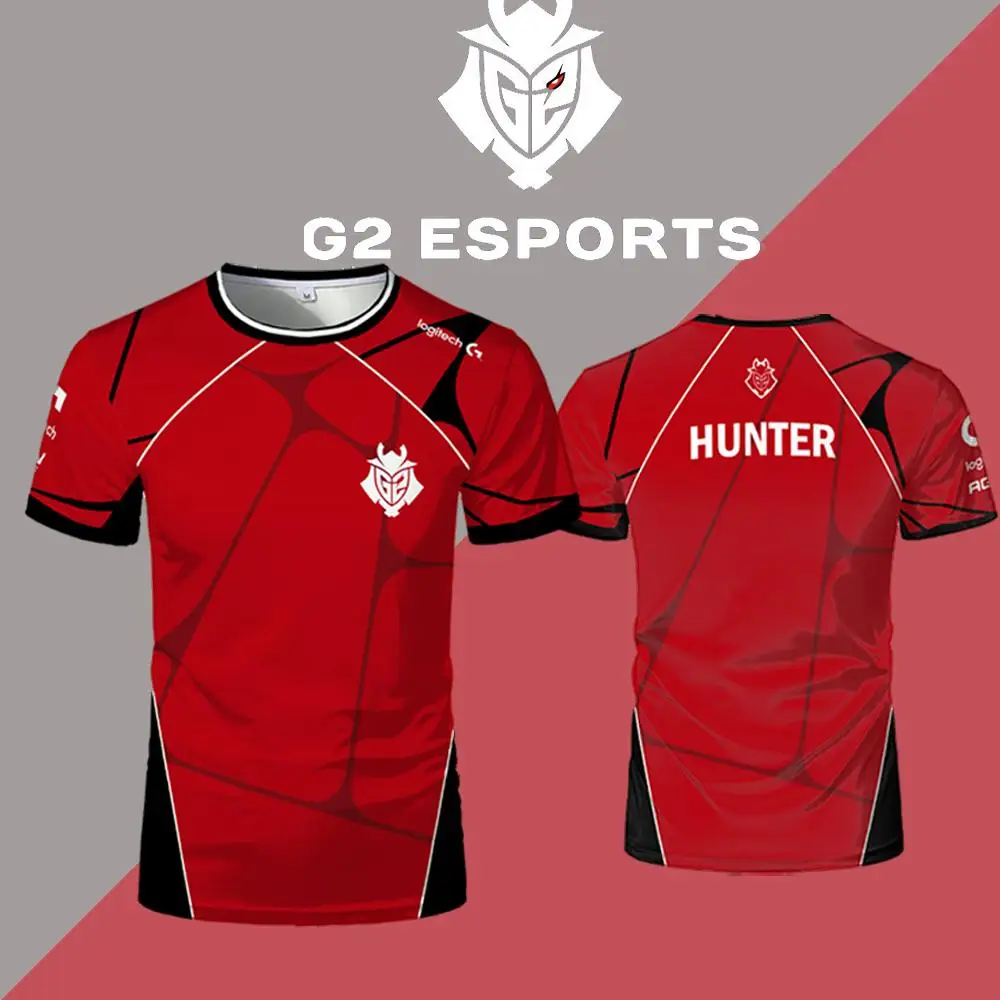 

G2 Esports Club Jersey CS2 HUNTER HEAVYGOD Summer Breathable Training Apparel Customizable Crew Neck T-Shirts Available For Fans