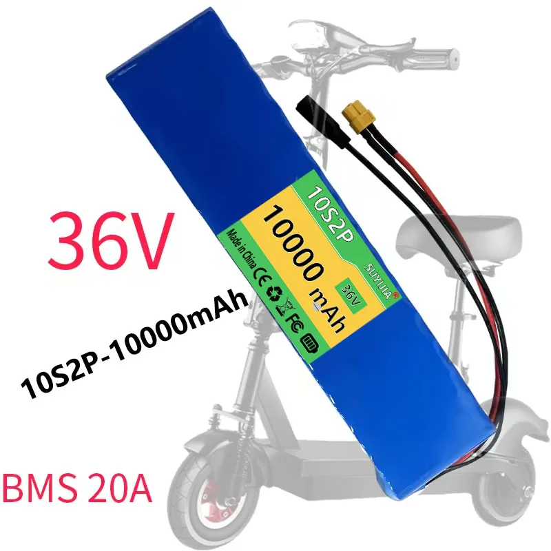 

Batterie Lithium Li-ion 36V 10S2P 10Ah 18650, 350W 500W 750W 36v, pour Scooter électrique
