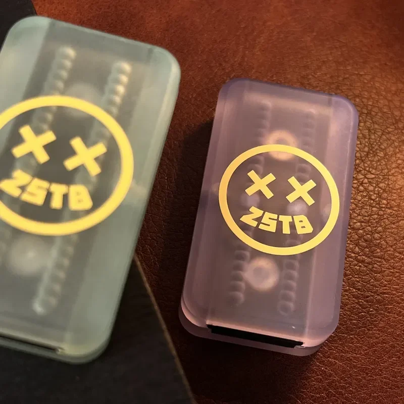 Smiley Peach Piece 2.0 Mechanical Double Track  Card Pushing Dense Track Ratchet Segment Card Pushing EDC Toy