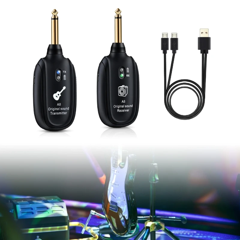 Electric Guitar Bass Accessories Wireless Guitar Transmitter Receiver Systems for Cordless Amplifier Guitar Cable Jacks