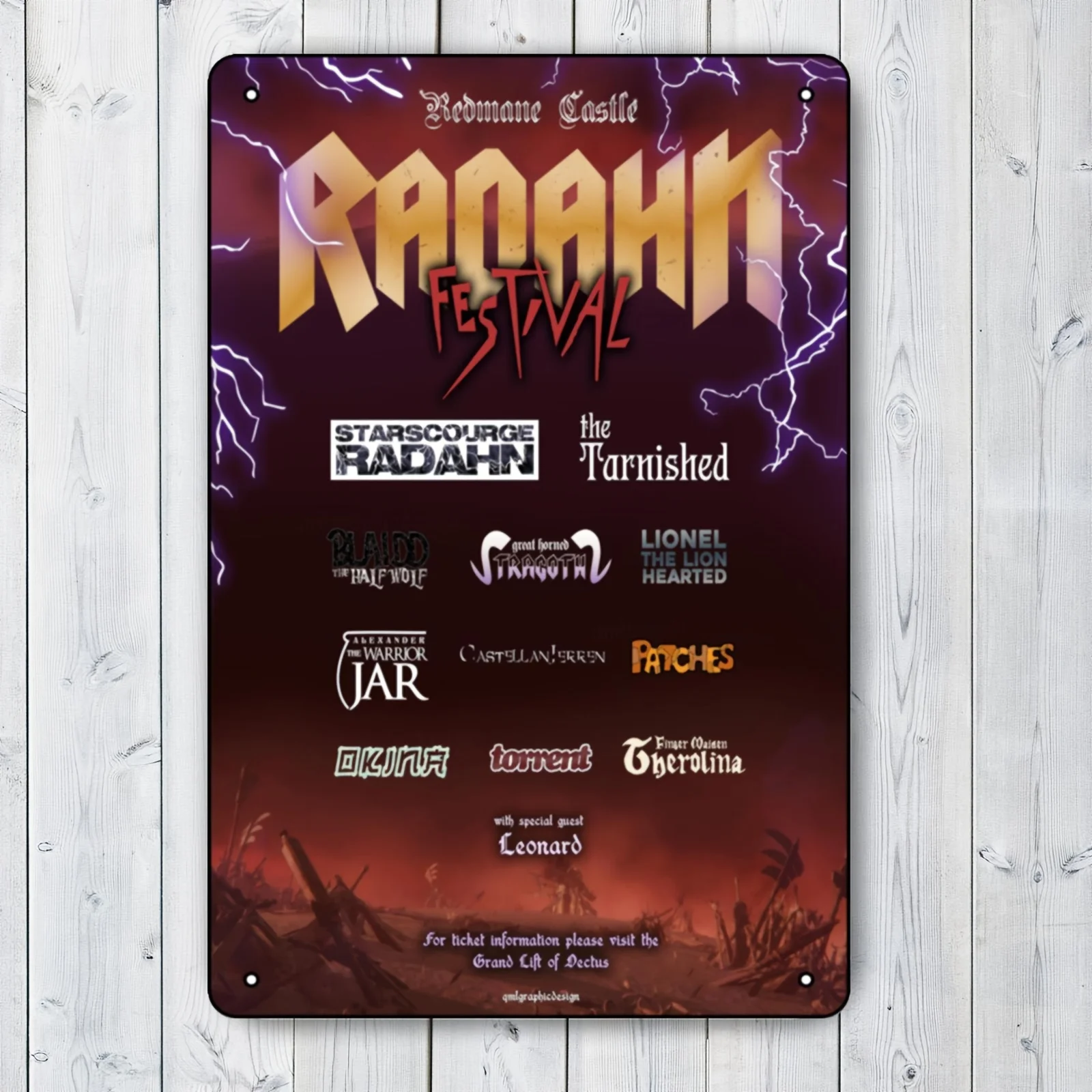 My Radahn Festival Elden Metal Tin Sign, in, Wall Hanging Decor for Man Cave, Home Bars, Clubs, Cafes - Multipurpose, No Electr