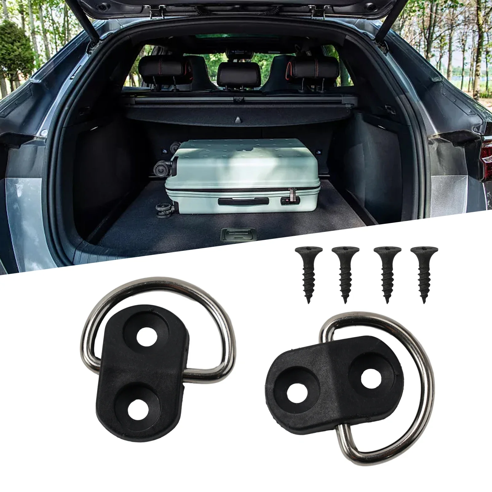 2pcs Car Flexible Partition Net Luggage Net Hook Attachment For Cargo Net Trunk Net Hook For Floor Net Auto Accessories