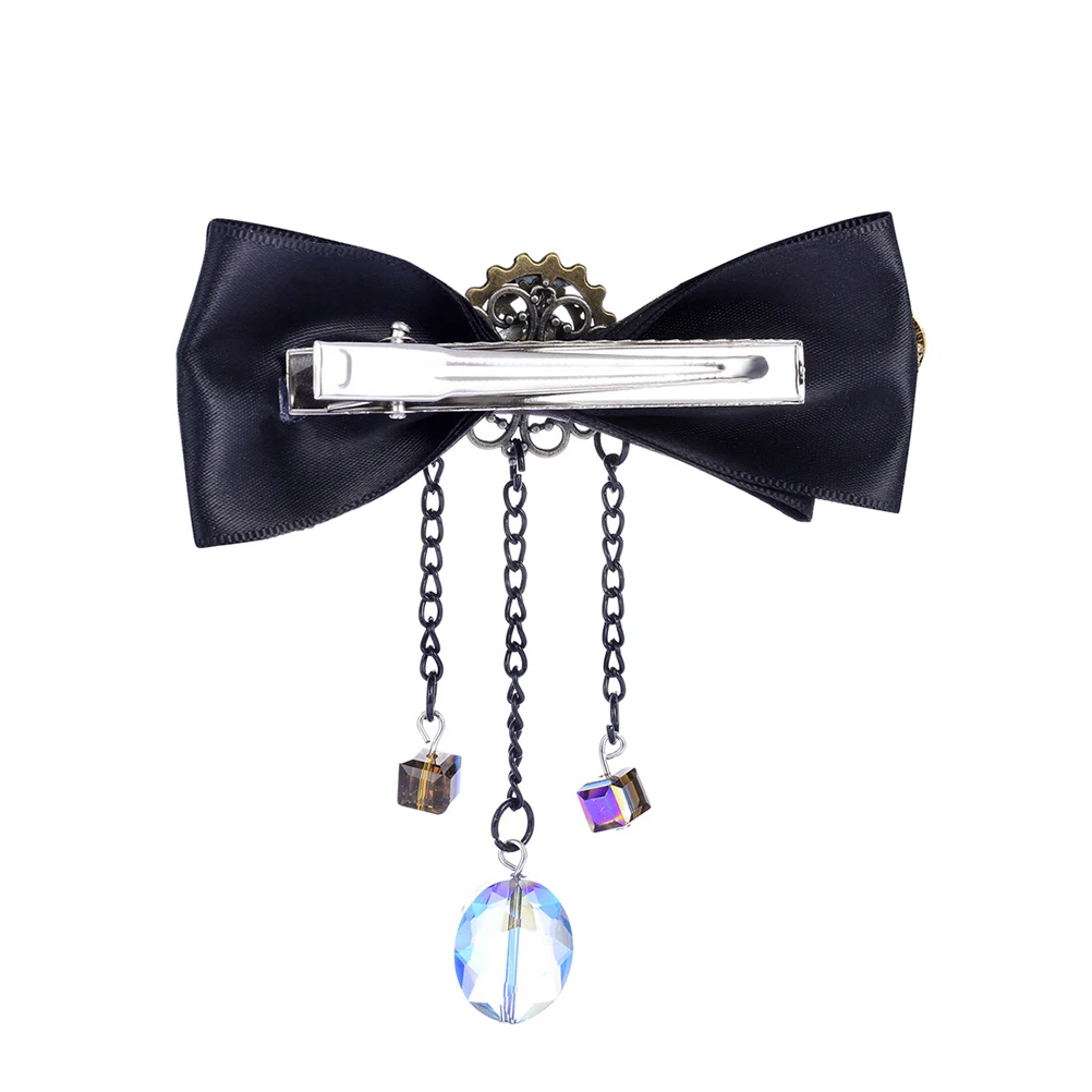 

Gear Duckbill Clips Bowknot Barrette Hair Accessories Black Bride Wedding Party Hairpins Elegant Hairstyle Daily Use Travel