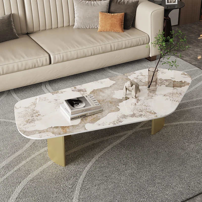 طاولة القهوة الخفيفة الفاخرة الحديثة غرفة المعيشة المنزلية شقة صغيرة الحد الأدنى كريم الرياح غير النظامية الإبداع الشمال #2