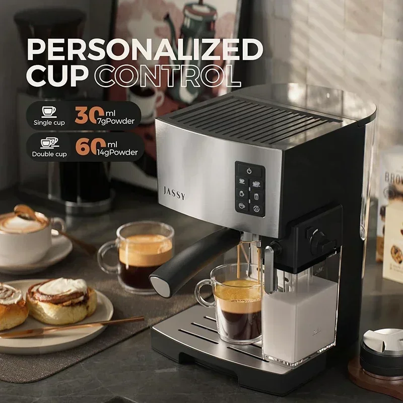 panic buying 19 Bar Coffee Machine Home Use Electric Frother Make Milk Foam Full Automatic Espresso Coffee Machine JS-100