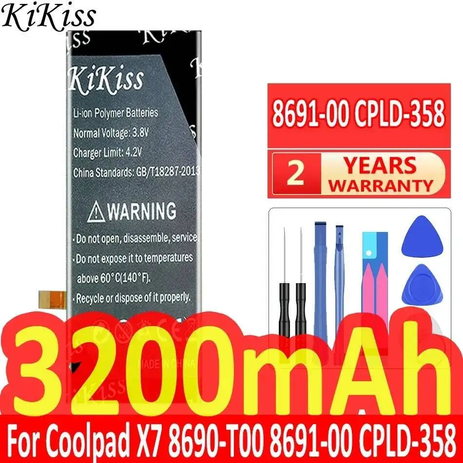 

For Coolpad X7 8690-T00 8691-00 Cpld-358 Mobile Phone Battery Fast Charging High Performance 3200Mah