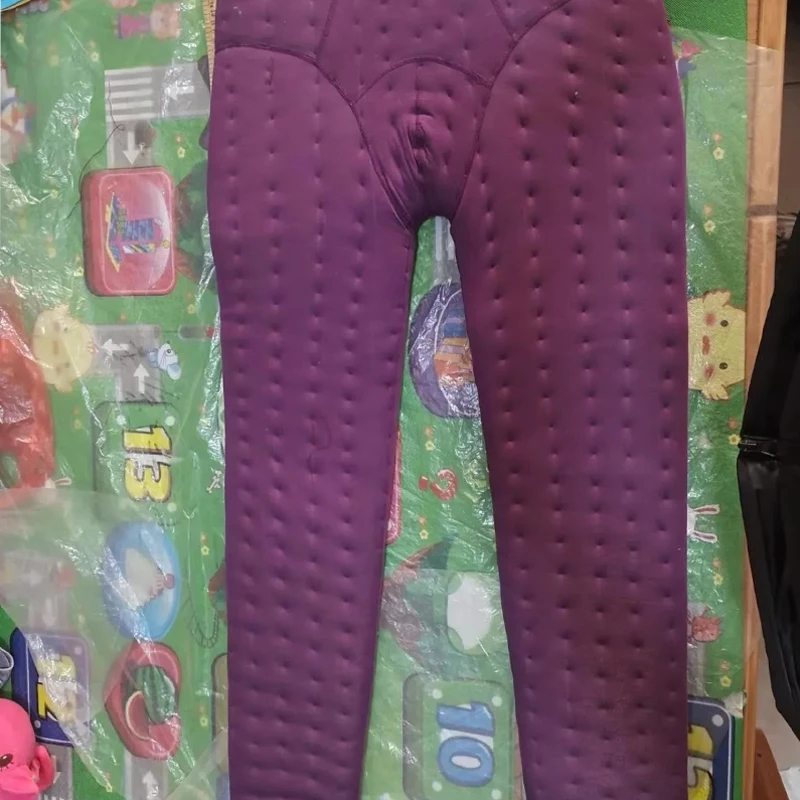 Handmade Purple Cotton Trousers Filled Cotton Soft Thick Puffy Warm Pants Fetish Couple Private Party Live Show Sexy Costumes