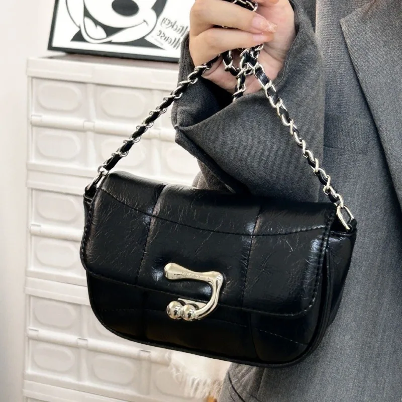 2025 nicho sênior sentido de corrente saco moda ombro único crossbody saco pequeno vento perfumado diamante treliça pequenos sacos