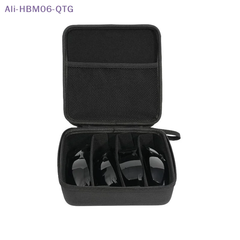 4/5/6/7/8 Compartments Adjustable Glasses Organizer, Portable Black Storage Bag Case For Travel, Sturdy Dividers Eyewear Box