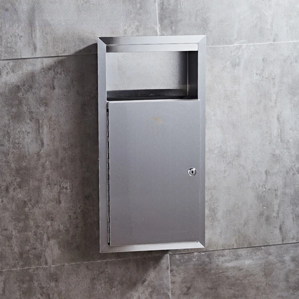 

Concealed Stainless Steel Trash Can Embedded Cabinet Wall-in Trash Can Stainless Steel Waste Bin