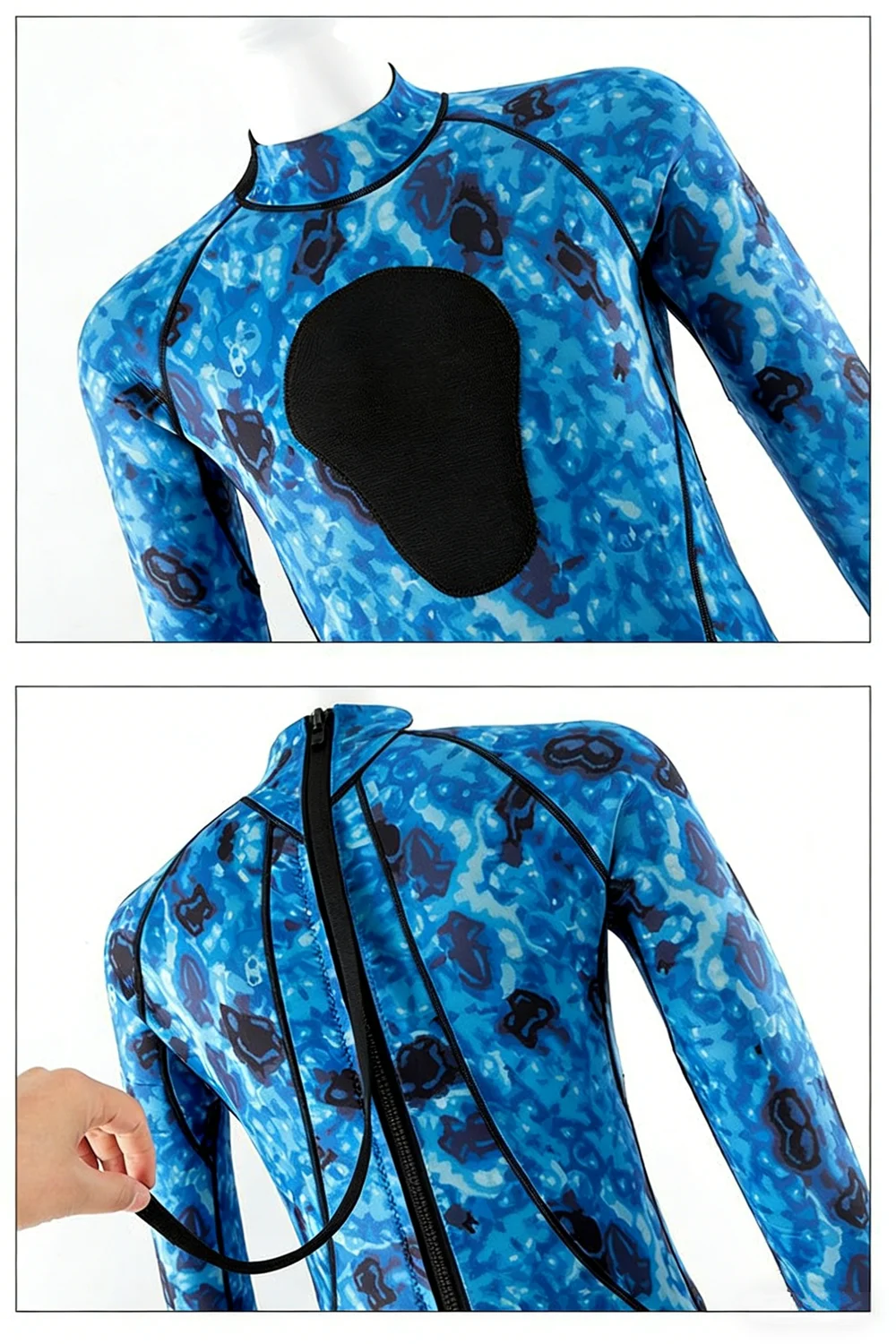 3mm Speerfischen Neoprenanzüge Neoprenanzüge Angeln Tauchen Surfen Schnorcheln Kajakfahren Camouflage Erwachsene Ganzkörper Thermal Warm halten – Detail 12