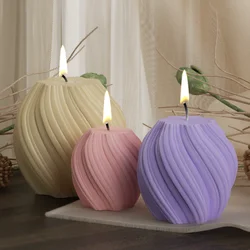 Columna de ondas geométricas 3D, molde de silicona para velas, DIY, Pilar giratorio, jabón, molde de yeso de resina, juego de fabricación de Chocolate, decoración del hogar, regalo