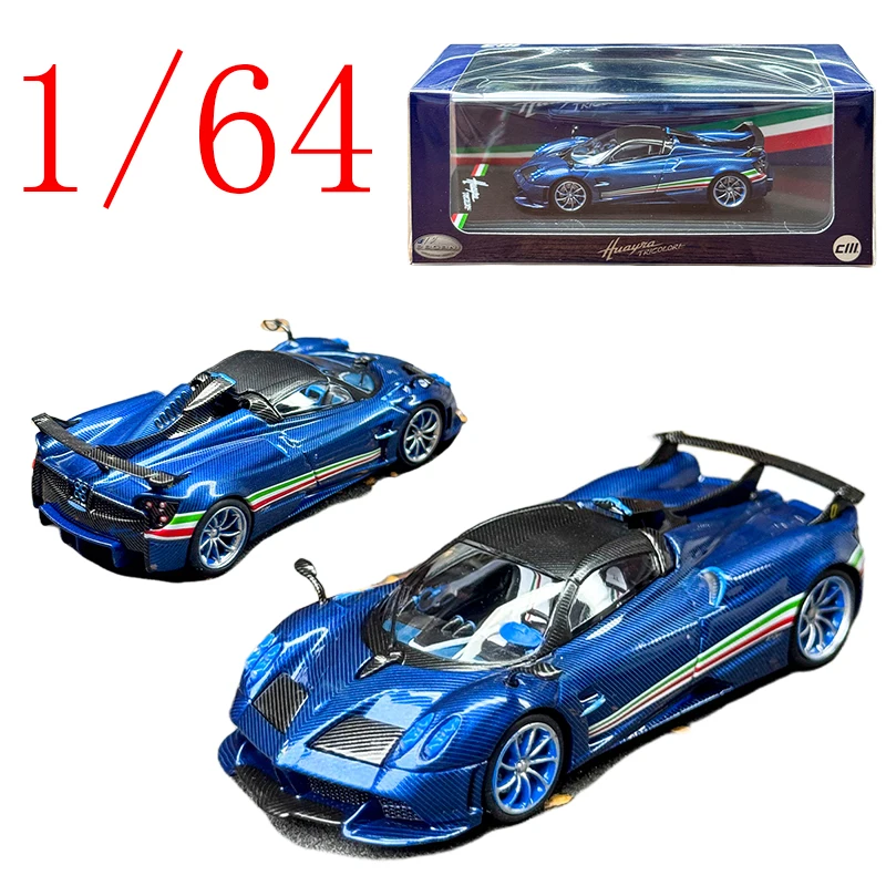 

Модель CM, литая под давлением модель автомобиля Pagani из сплава в масштабе 1/64, Pagani Huayra, трехцветный флаг, игровые транспортные средства, игрушки для мальчиков, подарок, оригинальная коробка