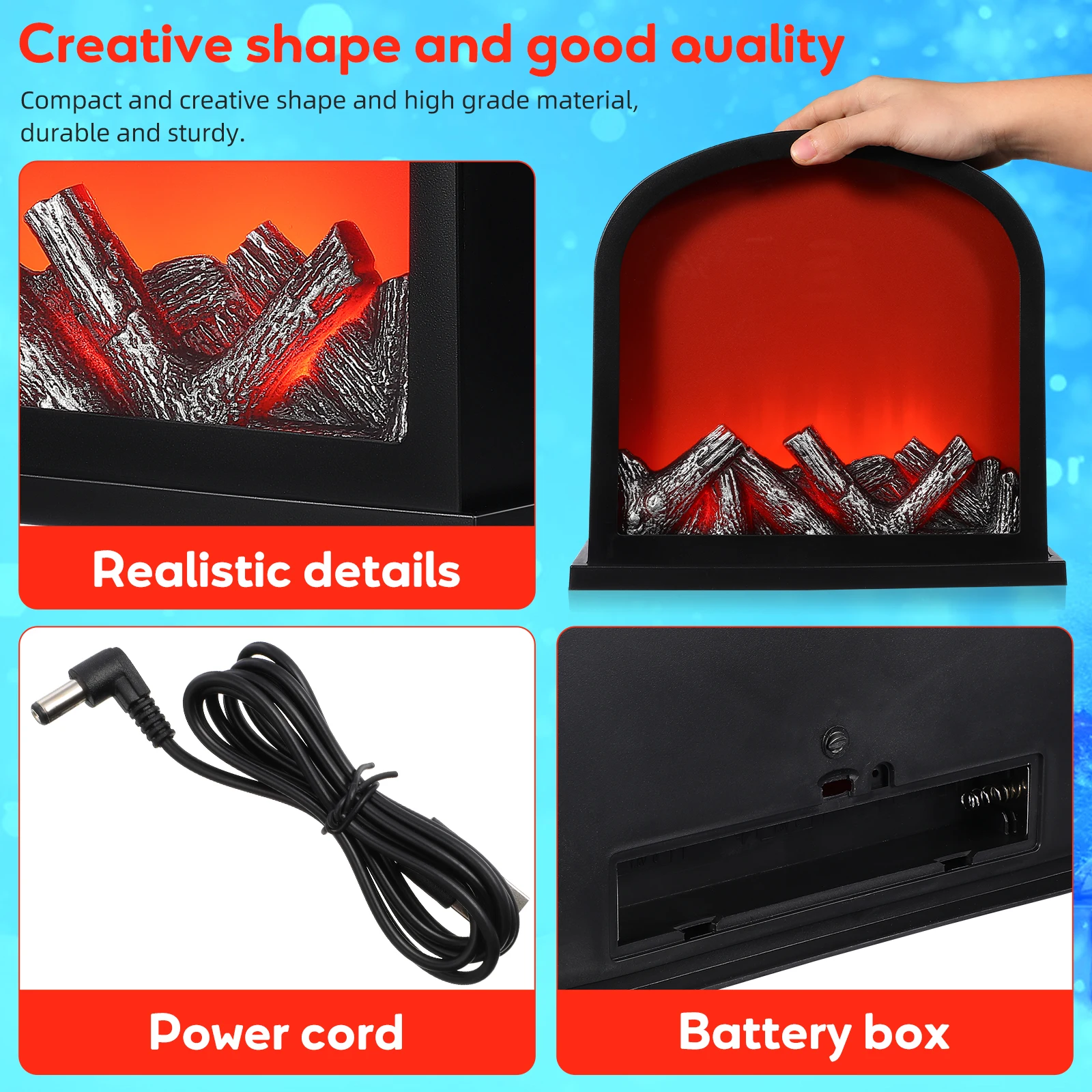 1 مجموعة LED الموقد مصباح الشتاء ضوء الزخرفية للمنزل غرفة نوم حفلة عطلات السرير الجدول العلوي تعمل مصباح ديكور