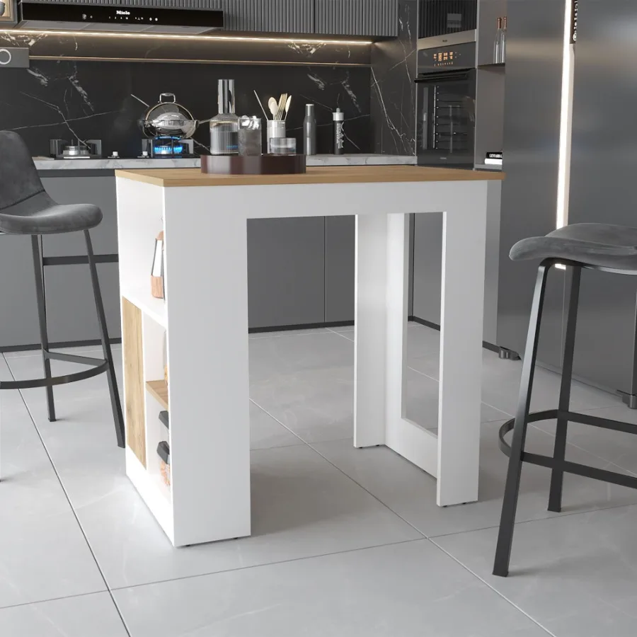 

FM FURNITURE Arial Kitchen island in melamine with a door and open storage
