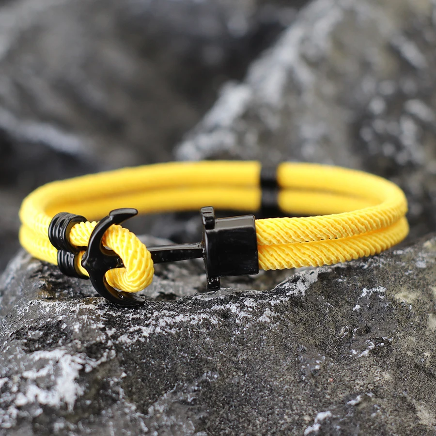 Trendy Men Bracelet Anchor Bilayer 4mm Milan Rope Outdoors Sports Nautical Braclet Gifts For Him Premium Armband Herren Pulseria
