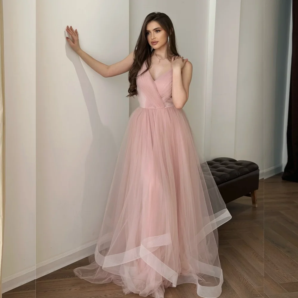 

Customized Sexy Elegant Organza Pleat Ruched Tiered A-line Spaghetti strap Long Dresses Bespoke Occasion Dresses Matching Formal