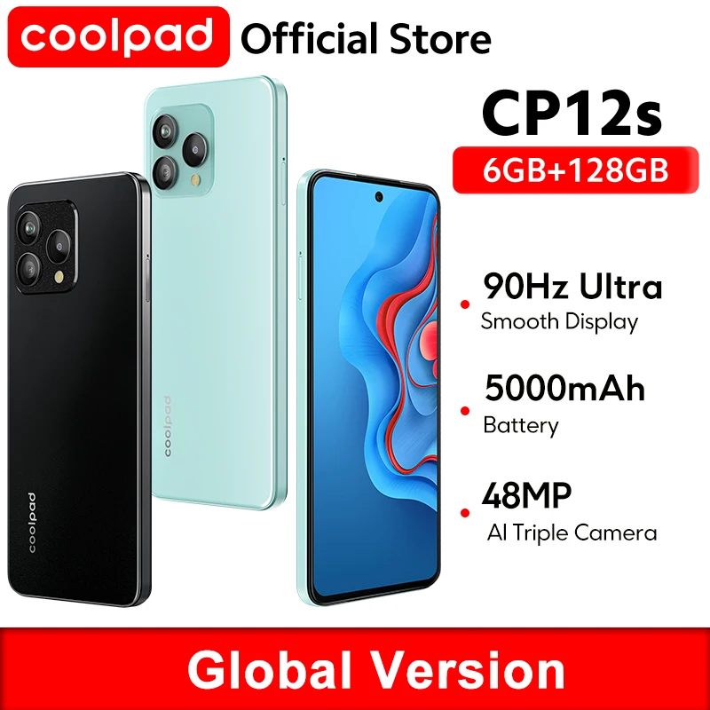 Coolpad-teléfono móvil CP12s versión Global, Smartphone con NFC, pantalla completa de 6,79 pulgadas, procesador Octa Core, Triple cámara de 48MP, batería de 5000mAh