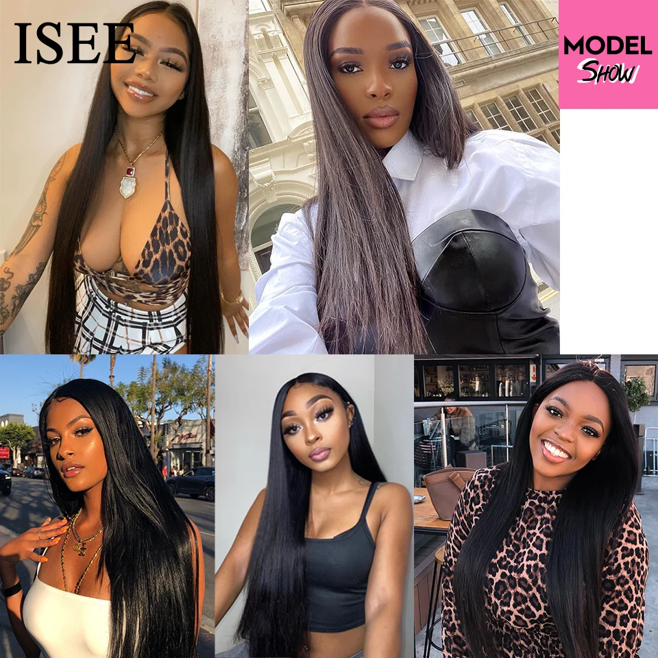 ISEE HAIR Malaysian Straight Hair Bundles 100% Human Hair Extension Natural Color 3/4 Bundles Straight Hair Weaves