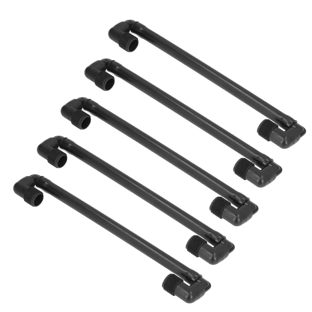 

5pcs PE Swing Joint Pipe Black G3/4 External Thread Garden Watering Hose Connector Rotatable Easy Installation