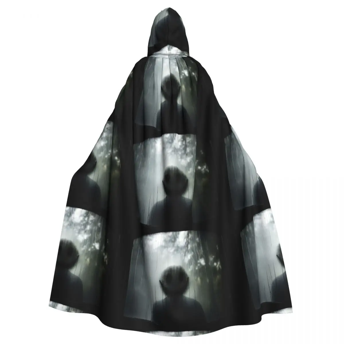 

Mysterious Cloak with Shadowy Figures for Halloween Horror Unisex Adult Cloak with Hood Long Witch Costume Cosplay