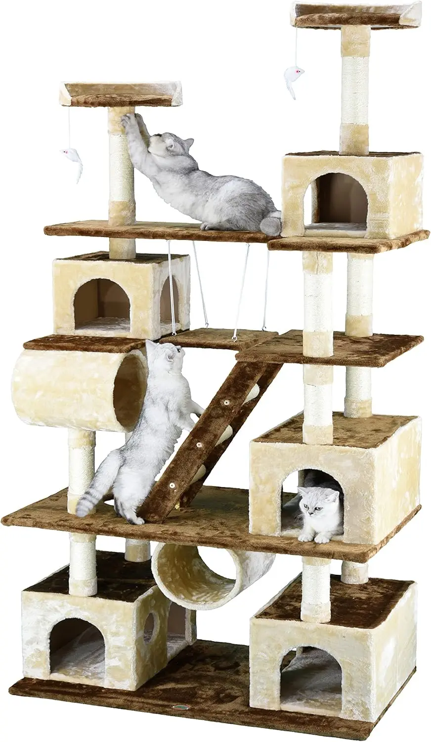 Muebles escaladores para casa de árbol para gatos con columpio