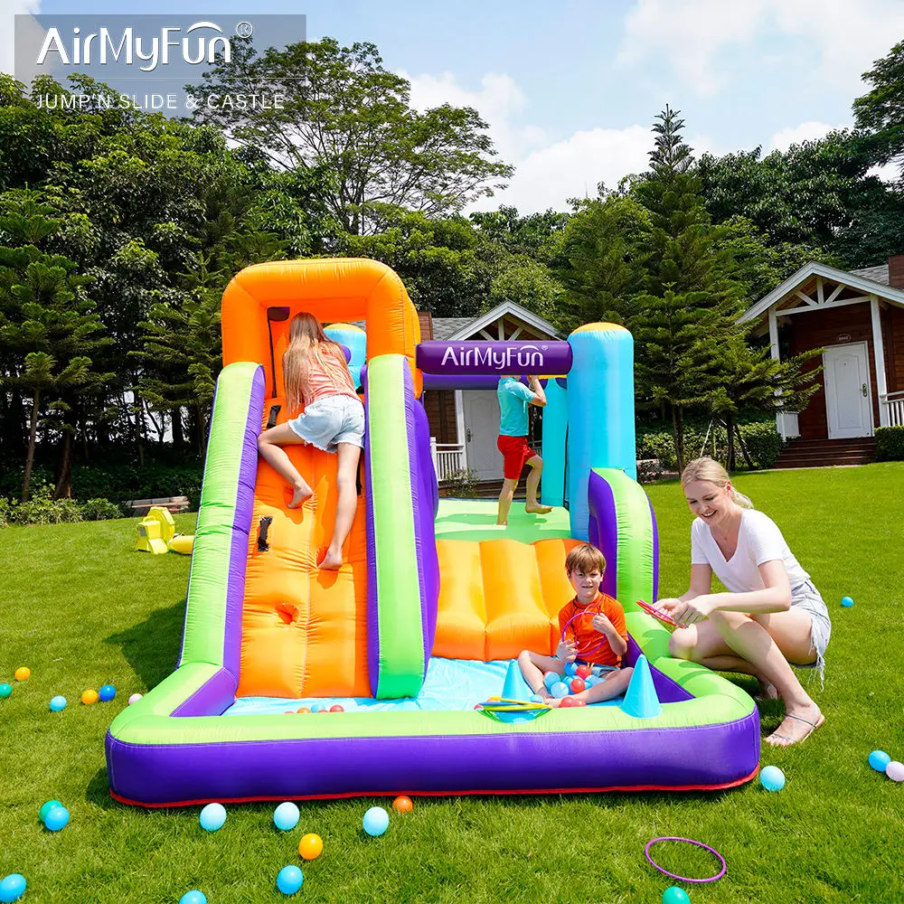 Hot selling factory home indoor and outdoor children's party games slide toy swimming pool inflatable castle