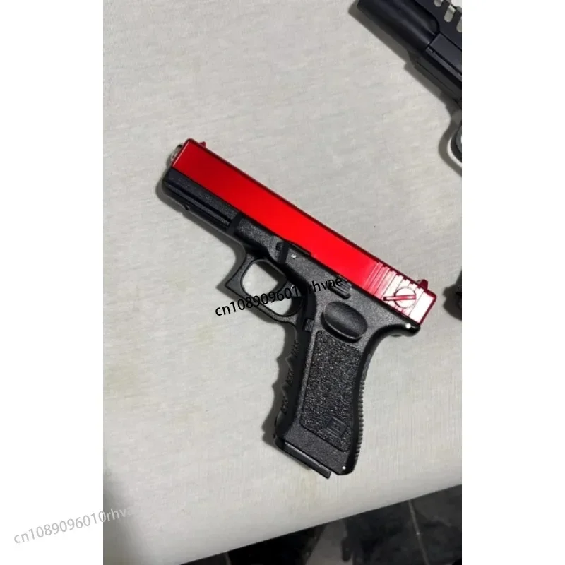 2025 Nowy metalowy czarny pistolet symulacyjny pistolet do strzelania na zewnątrz BB pociski chłopiec urodziny prezent świąteczny