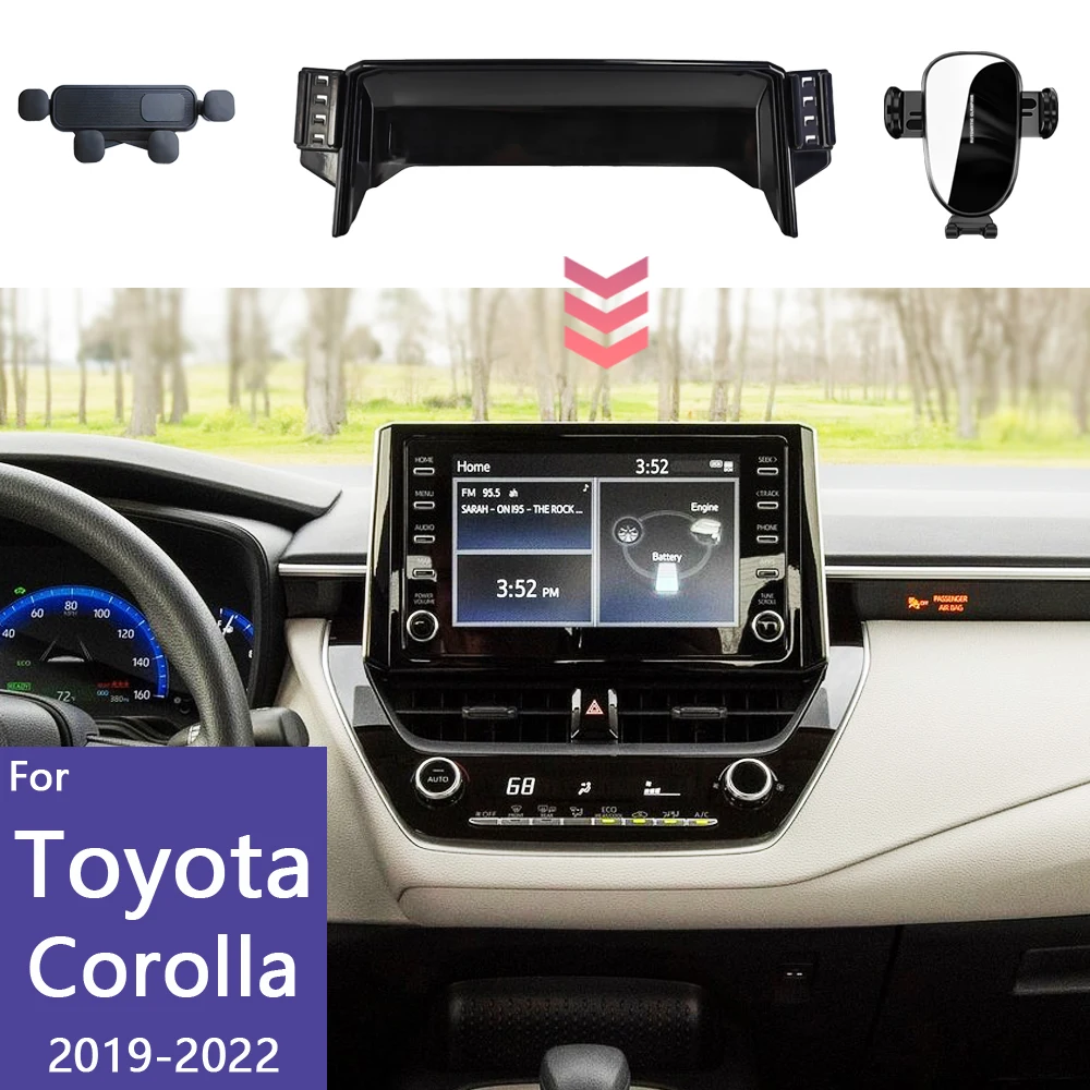 

For Toyota Corolla 2019 2020 2021 2022 Car Phone Holder Dual Bases Wireless Charging Gravity Mobile Phone Mounts Car Accessories