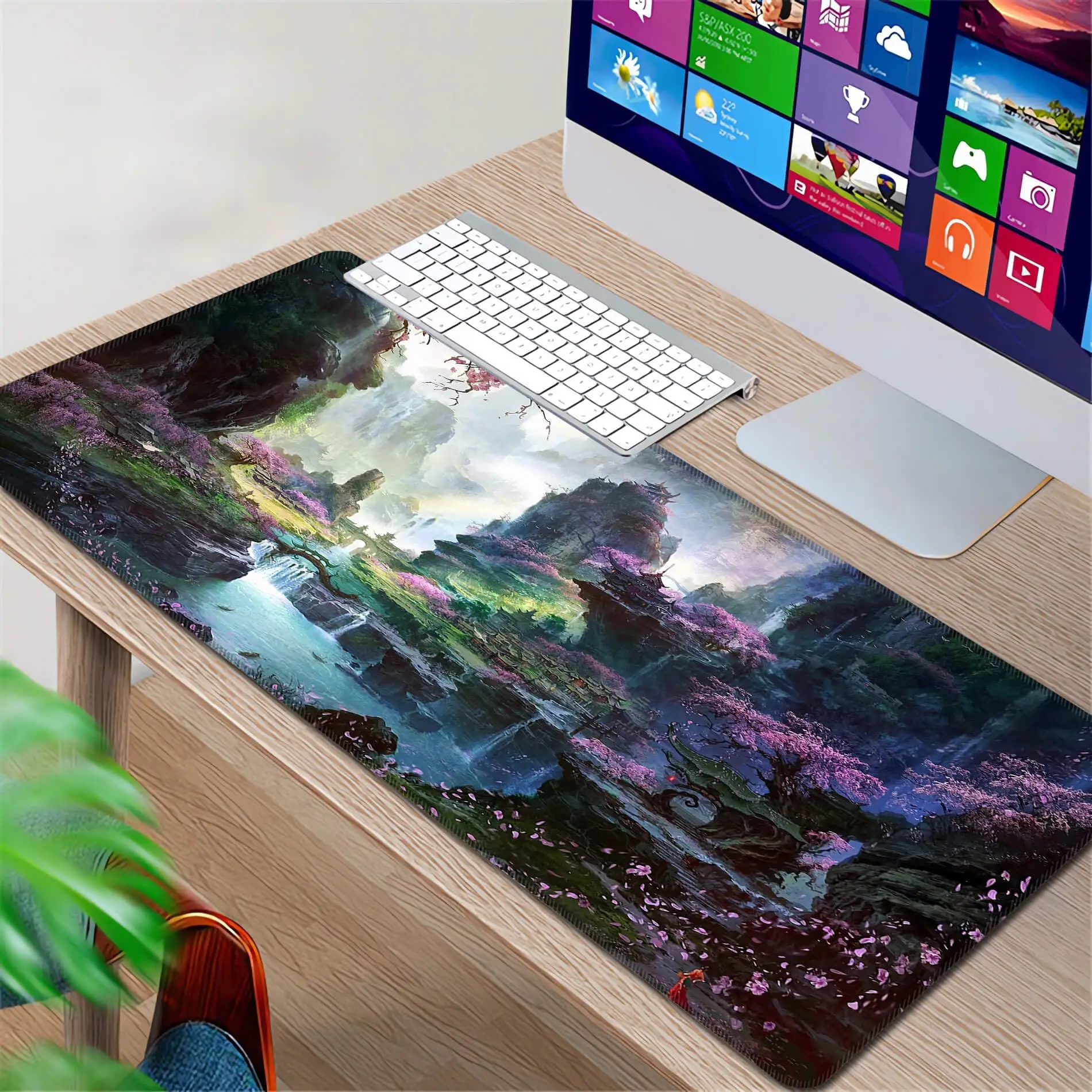 Oriental View Office Rug, XXL Mouse Pad, Cute Office Decoration, Office Rug, Laptop Keyboard Pad Perfect Gift for Friends