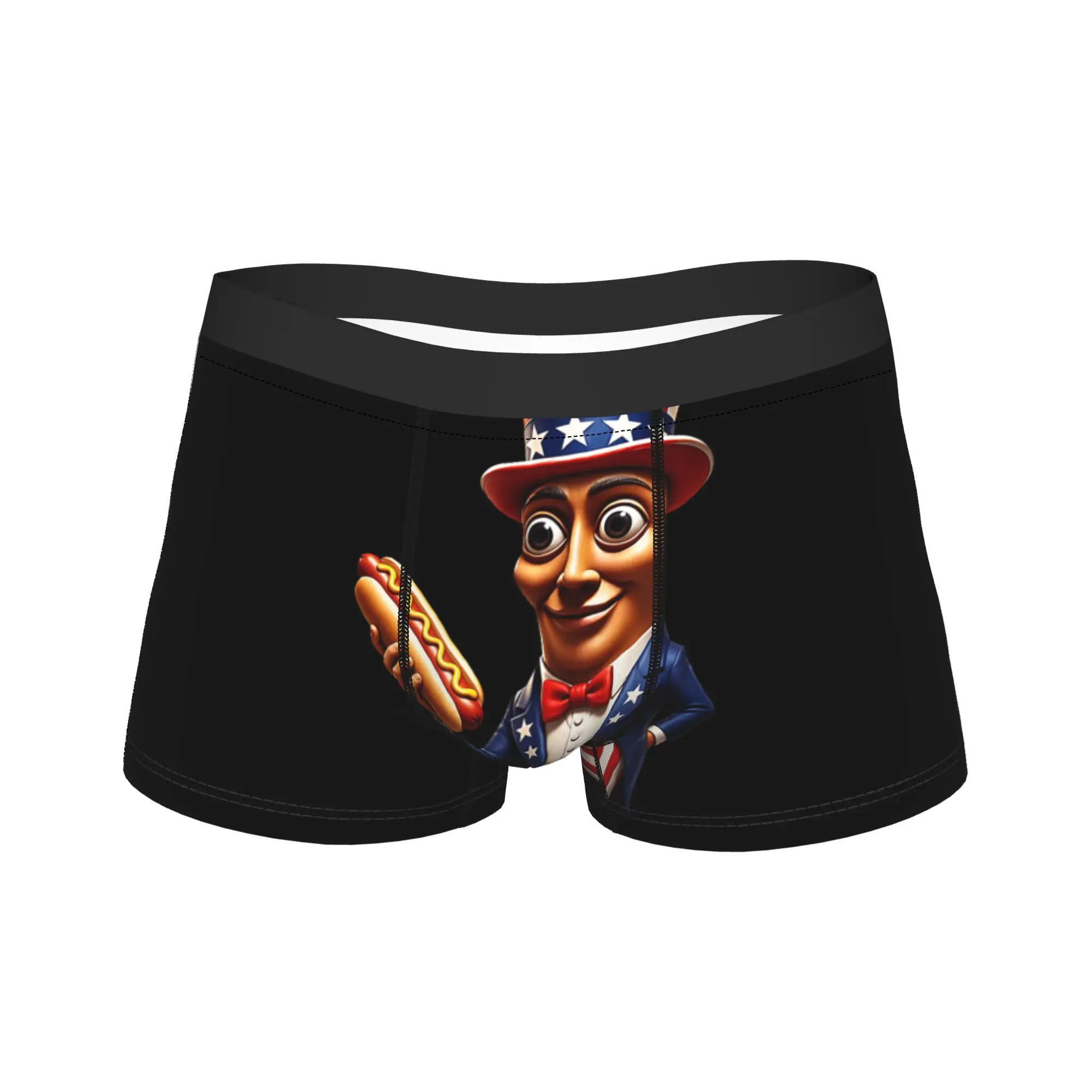 Independence Day Tung Sahur Hot Dog USA 250 Years Freedom Underwear Elastic Panties Shorts Briefs Male 3D Pouch Oversize Trunk