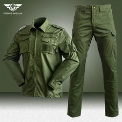 Autumn Uniform Cargo Sets Men Special Forces Combat Shirt Coats+Pants 2 Pcs Suit Outdoor Breathable Army Airsoft Clothes