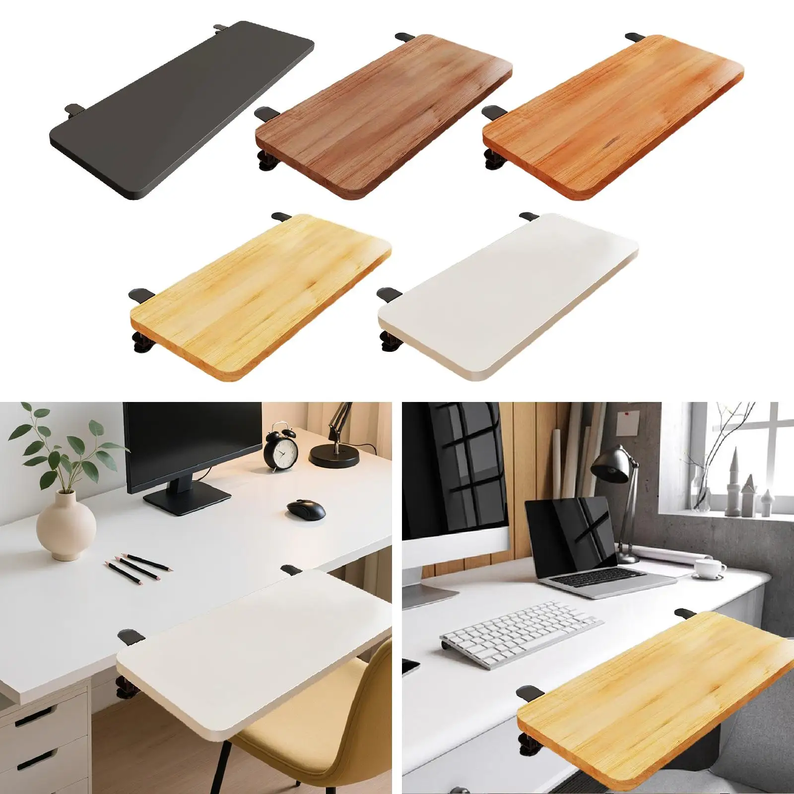 Desk Extender Shelf Board for Computer Table Multifunctional Keyboard Tray Desk Extender Tray Extension Attachment
