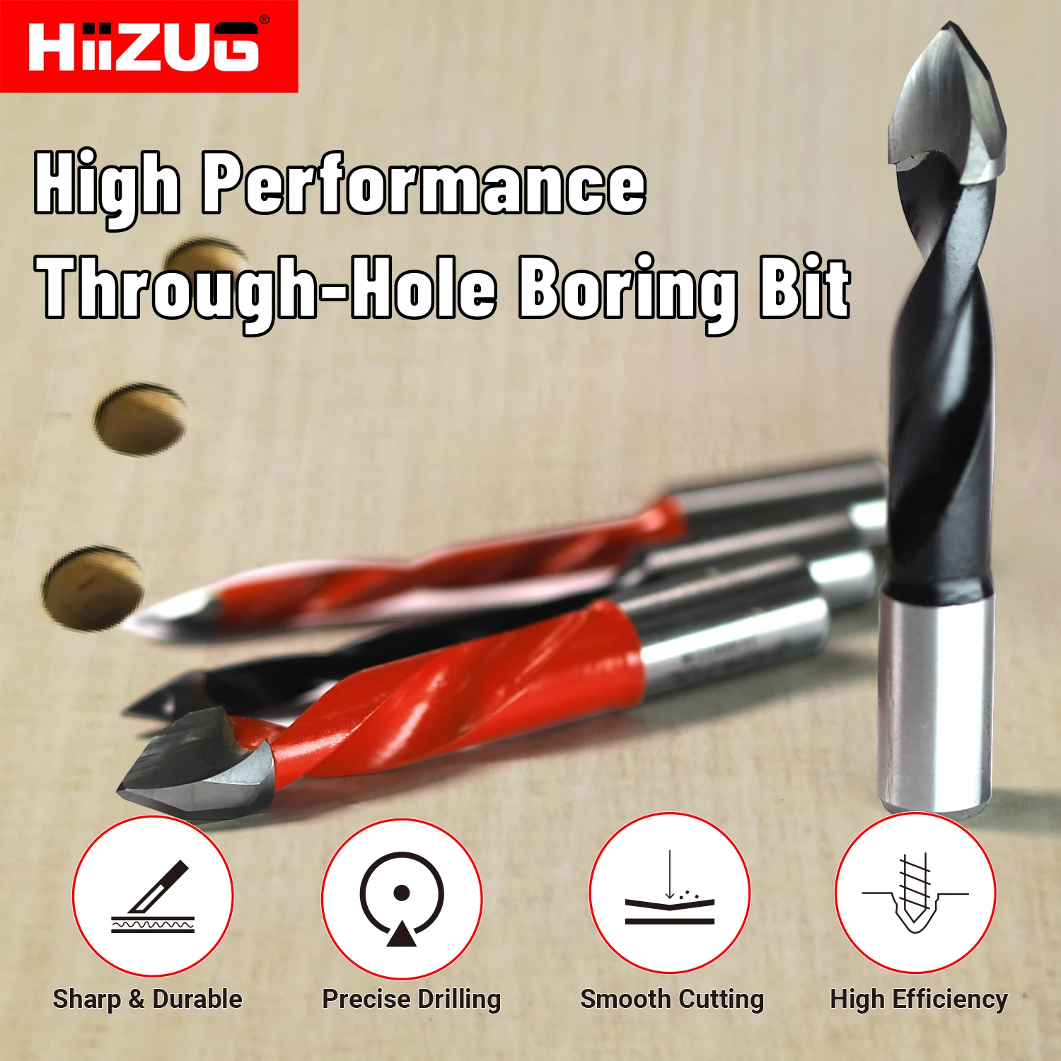 5x70mm Through Hole Boring Bits L /R Rotation 10mm Shank High performance for Woodworking Drilling Wood Hole Drill Bit