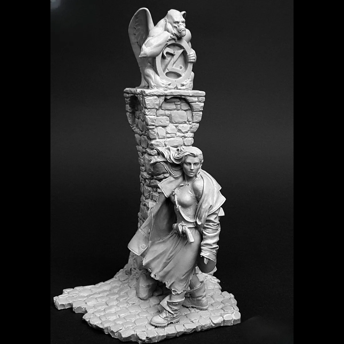 

1/24 resin soldier model GK Ancient Female Warrior (with scene) Unassembled and unpainted DIY kit 1268C