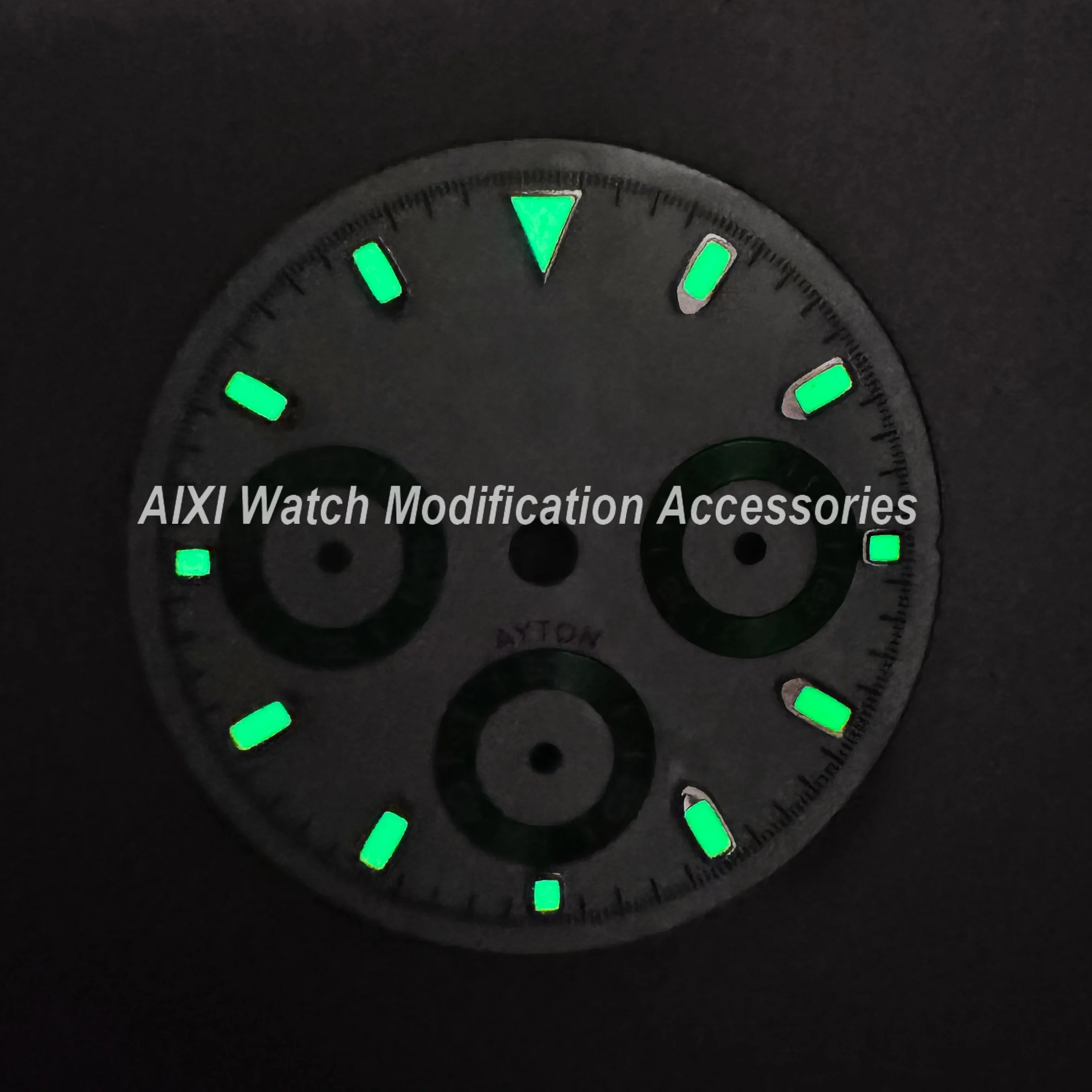 29.5mm S 로고 팬더 DTN 다이얼 VK63 무브먼트 호환 그린/무광 고품질 시계 개조 액세서리