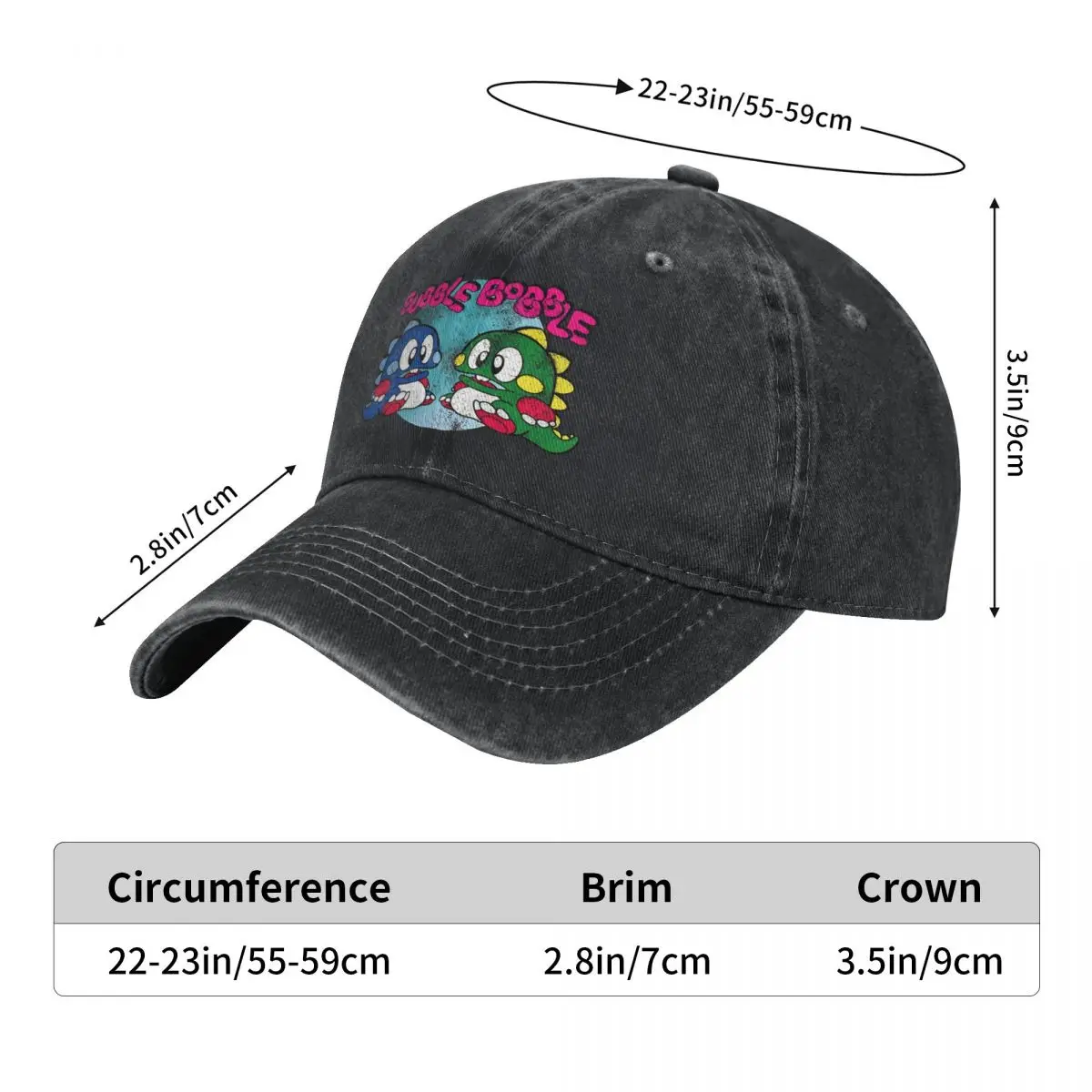 Vintage Bubble Bobble Baseball Cap For Women Men Casual Trucker Hat High Quality Designer Running Hippie Snapback Cap